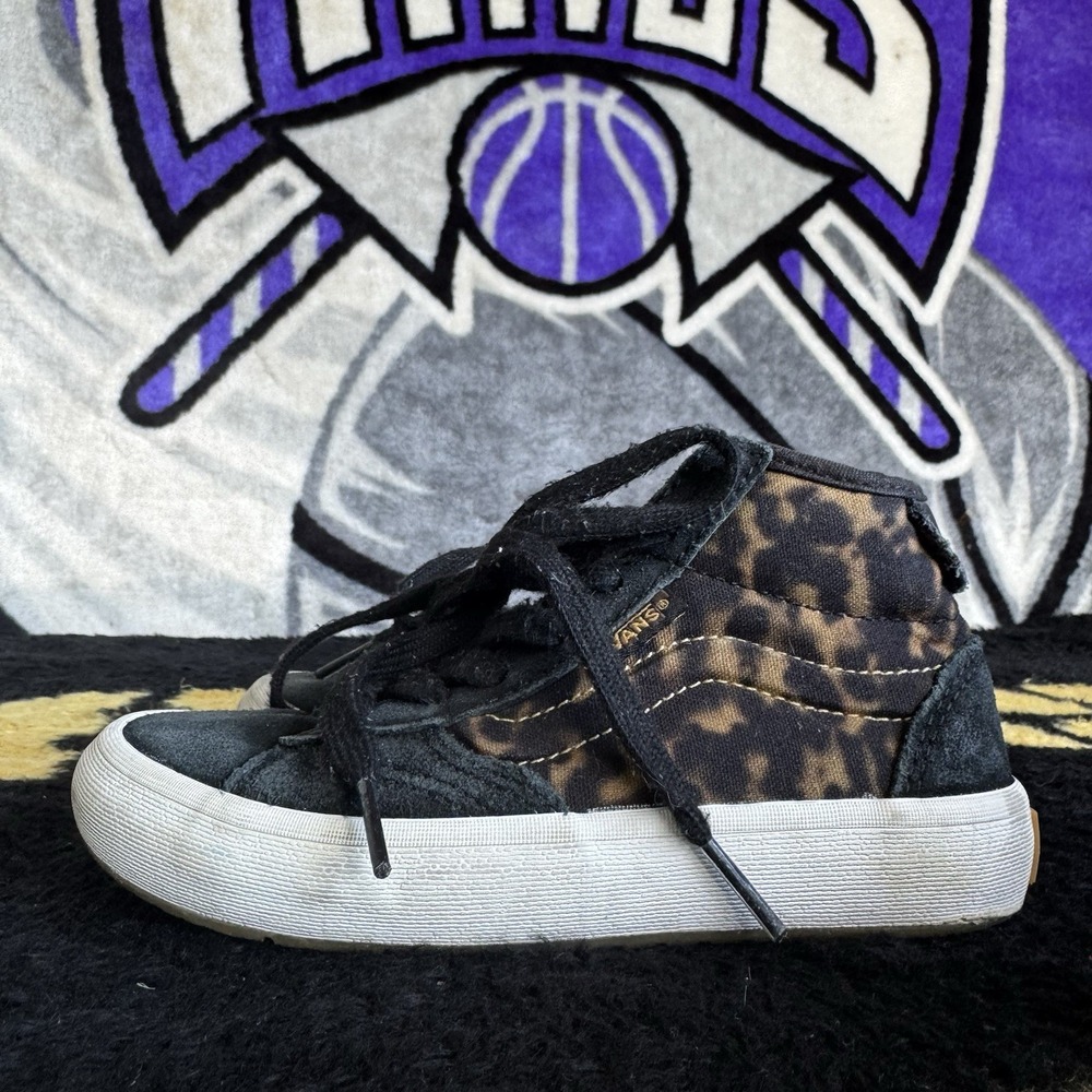 Size 12c - Vans The Lizzie Tortoise Dark Brown/Black Youth Kids Shoes